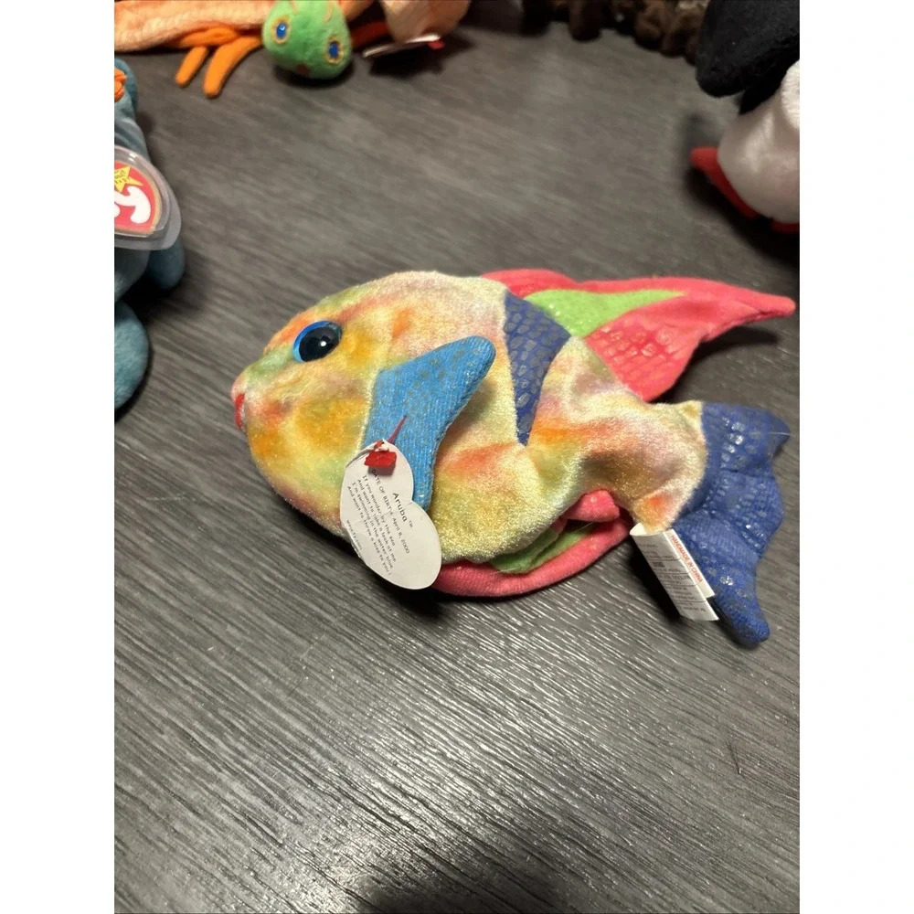 Lot Of 17 TY Beanie Babies - All with Tags Except 3 Frog Crab Pelican Bear Aruba